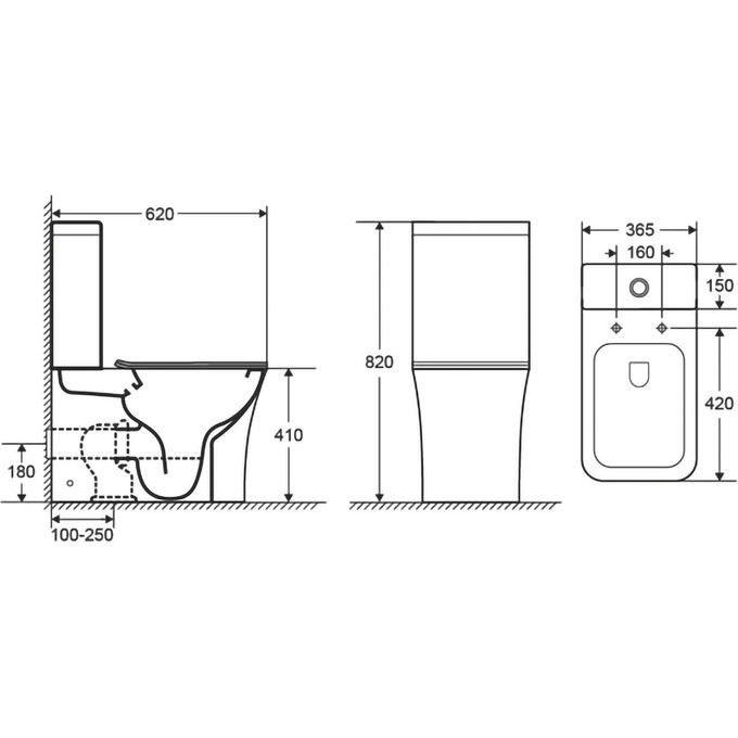 Безободковый унитаз-компакт Imprese Naron i11618 (с сиденьем), фото 2