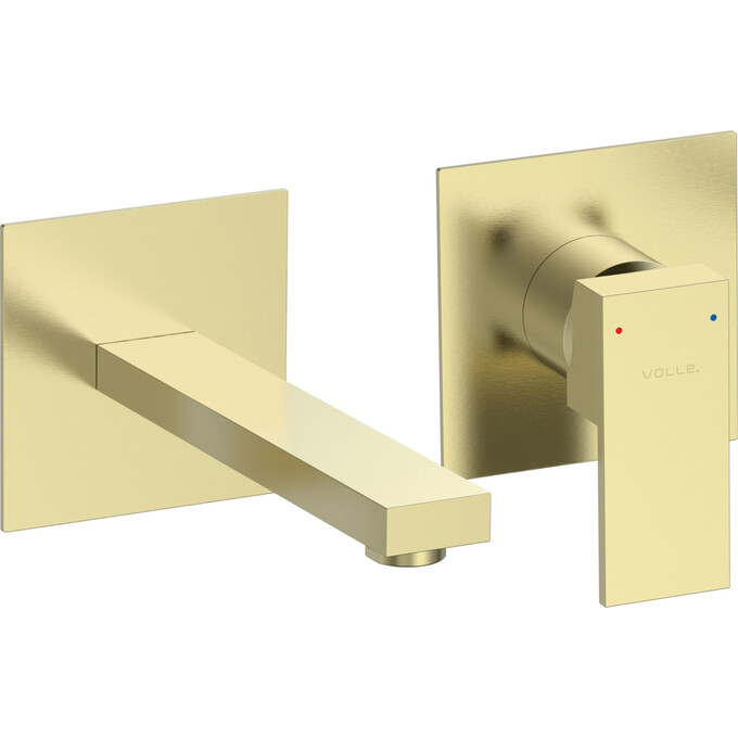 Змішувач прихованого монтажу для умивальника Volle Pardo Cepillado Oro 1548.010315 (брашоване золото, внутрішня частина в комплекті), Колір виробника: золото брошене (матове), фото 