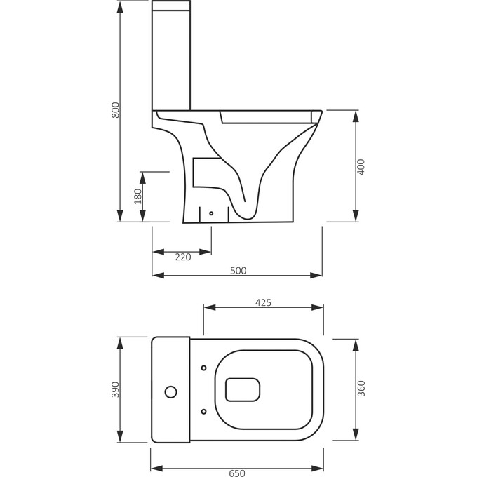 Безободковый унитаз-компакт RJ Feel RJCE13003 (с сиденьем), фото 3
