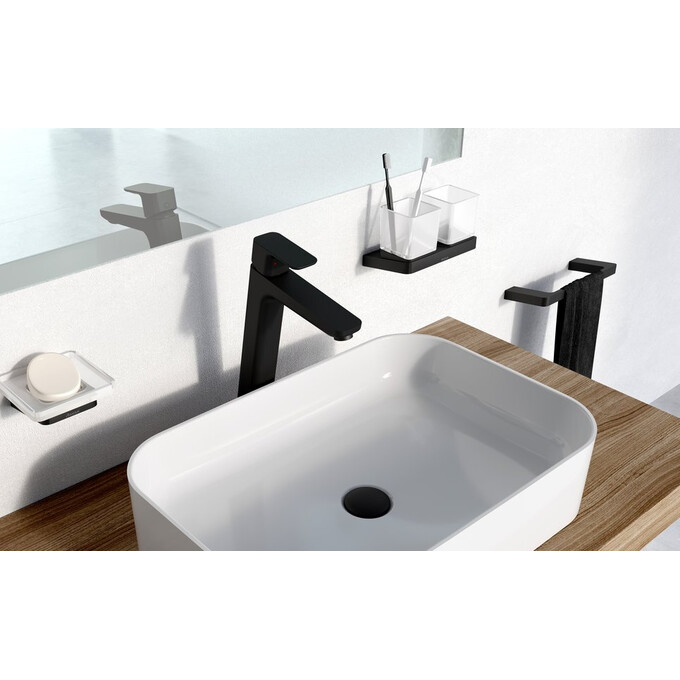 Стакан для зубных щеток Ravak 10° TD 220.20BL (X07P558, черный, настенный, двойной), Цвет производителя: черный, фото 2