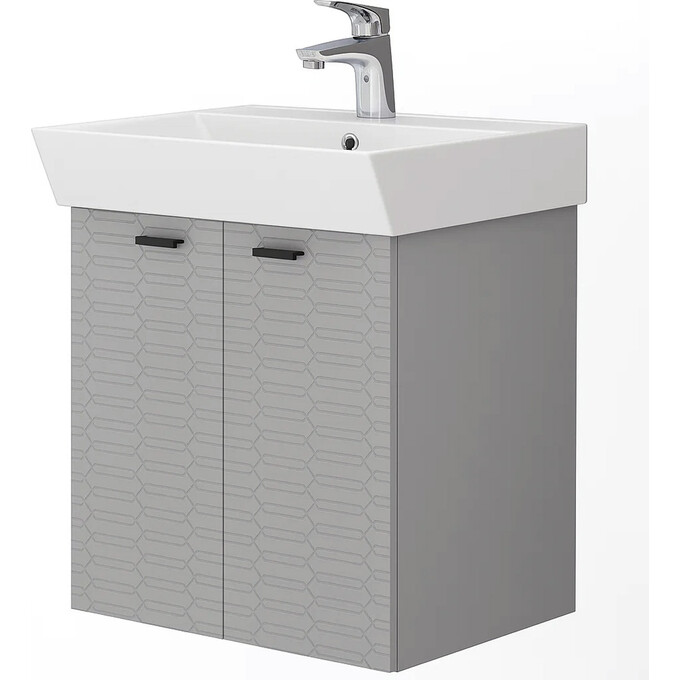 Тумба с раковиной Devit Flow Grey Matt 484050G (50 см, серая матовая, подвесная), Доступные размеры: 50, Цвет производителя: серый матовый, фото 