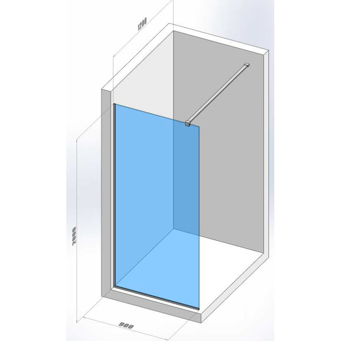 Душевая стенка Walk-In Devit Style New DSN90200 (90x200 см, стекло прозрачное, профиль хром), Доступные размеры: 90 x 200, Цвет производителя: хром, фото 3