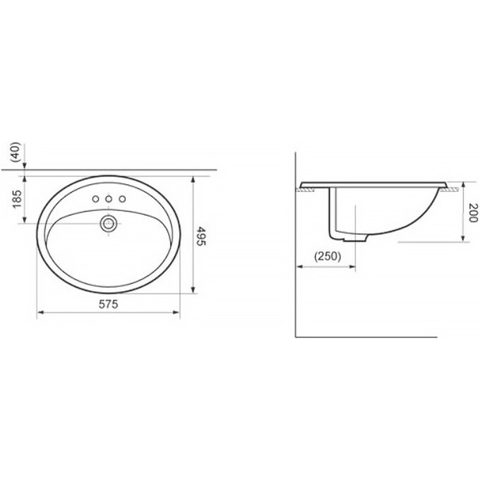 Умывальник Devit Ovale 1511136 (57x49 см), фото 2
