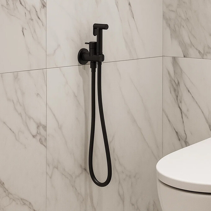 Гигиенический душ со смесителем Devit Style Black Matt CV17011011 (черный матовый, скрытого монтажа), Цвет производителя: черный матовый, фото 2