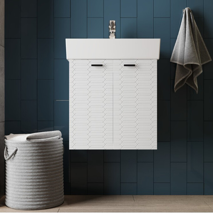 Тумба с раковиной Devit Flow White Matt 484050W (50 см, белая матовая, подвесная), Доступные размеры: 50, Цвет производителя: белый матовый, фото 3