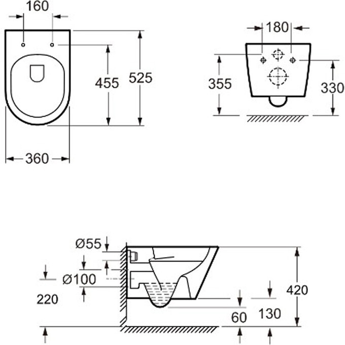 Безободковый подвесной унитаз Devit Harmony 3801082 (с сиденьем), фото 4