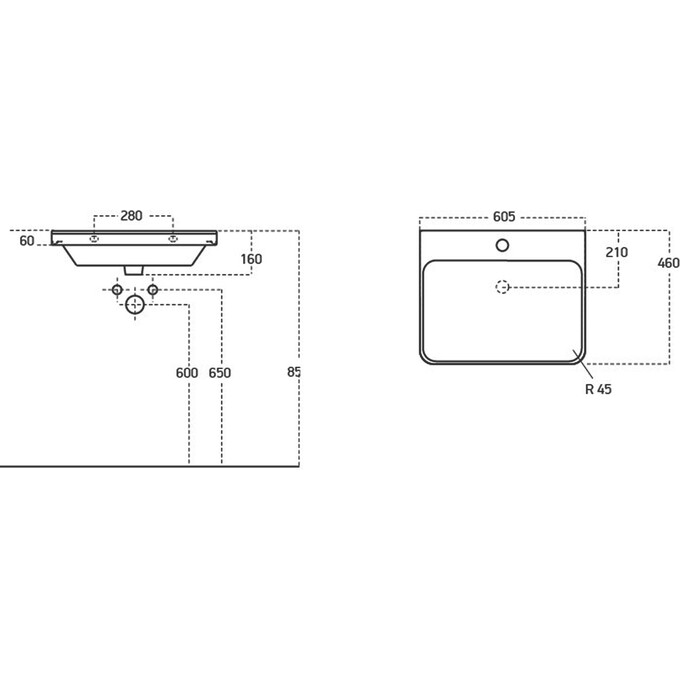 Тумба с раковиной Devit Urbanis Beige 454060BE (60 см, бежевая, подвесная), Доступные размеры: 60, Цвет производителя: бежевый, фото 10