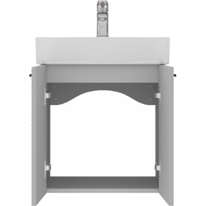 Тумба с раковиной Devit Flow Grey Matt 484050G (50 см, серая матовая, подвесная), Доступные размеры: 50, Цвет производителя: серый матовый, фото 11