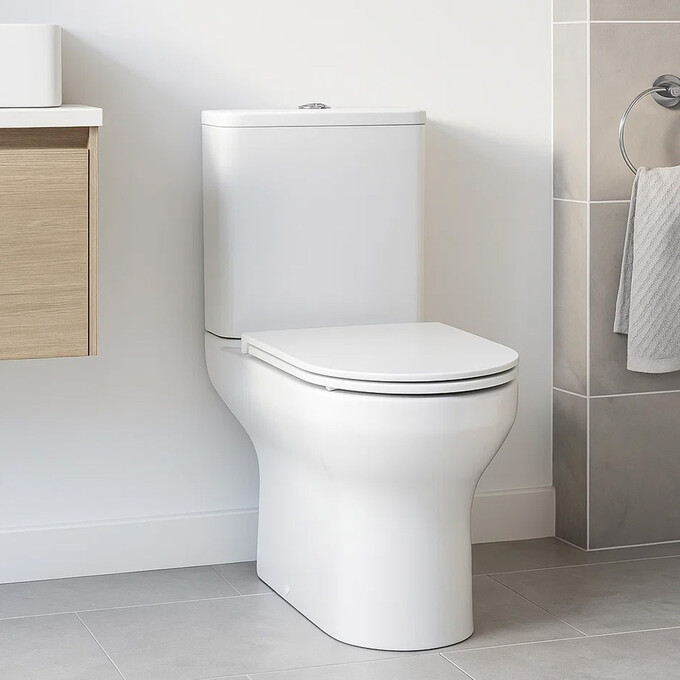 Безободковый унитаз-компакт Devit Life Vortex Flush 5810020 (воронкообразный, с сиденьем), фото 3