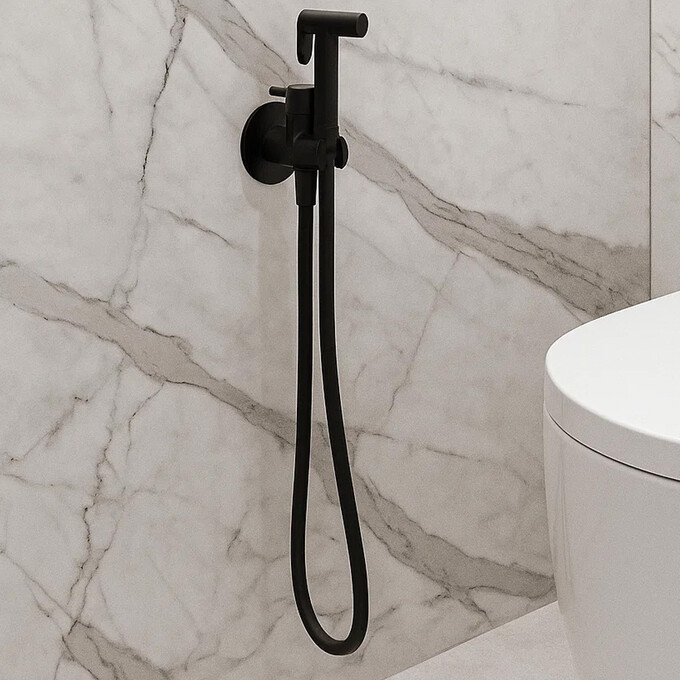 Гигиенический душ со смесителем Devit Style Black Matt CV17011011 (черный матовый, скрытого монтажа), Цвет производителя: черный матовый, фото 3