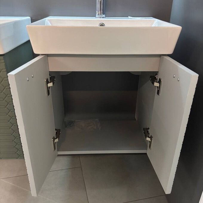 Тумба с раковиной Devit Flow Grey Matt 484050G (50 см, серая матовая, подвесная), Доступные размеры: 50, Цвет производителя: серый матовый, фото 5