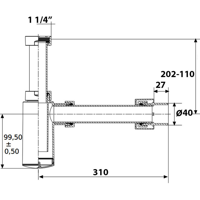 Сифон для раковины Devit DEV001586 (бутылочный), фото 2