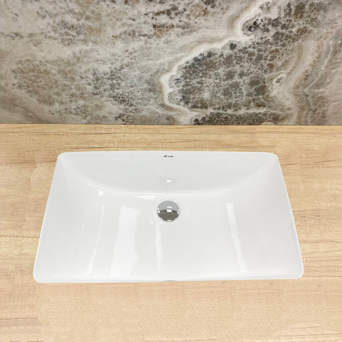 Умивальник VBI Montella White VBI-018036 (61x37 см, білий глянсовий, під стільницю), фото 