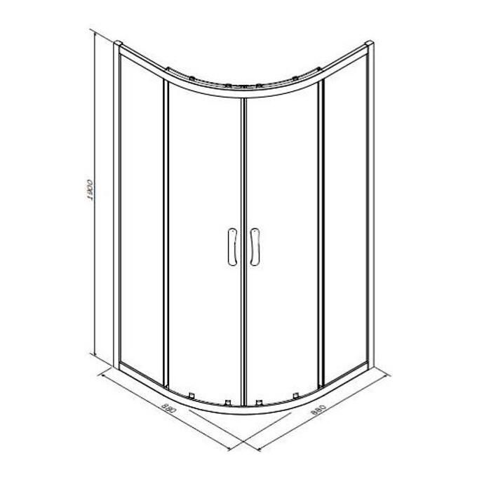 Душевая кабина Am.Pm Bliss L W55G-301-090MT (90x90 см, стекло прозрачное, профиль хром), фото 2