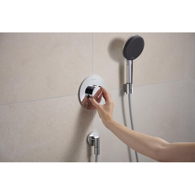 Внешняя часть смесителя скрытого монтажа с термостатом для ванны Hansgrohe Ecostat Comfort S Chrome 33715000 (хром), Цвет производителя: хром, фото 4