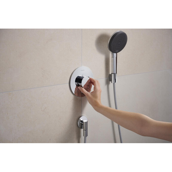 Внешняя часть смесителя скрытого монтажа с термостатом для ванны Hansgrohe Ecostat Comfort Q Chrome 33713000 (хром), Цвет производителя: хром, фото 8