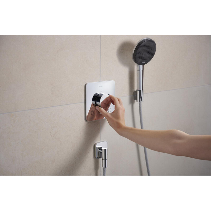 Внешняя часть смесителя скрытого монтажа с термостатом для ванны Hansgrohe Ecostat Comfort Q Chrome 33713000 (хром), Цвет производителя: хром, фото 7