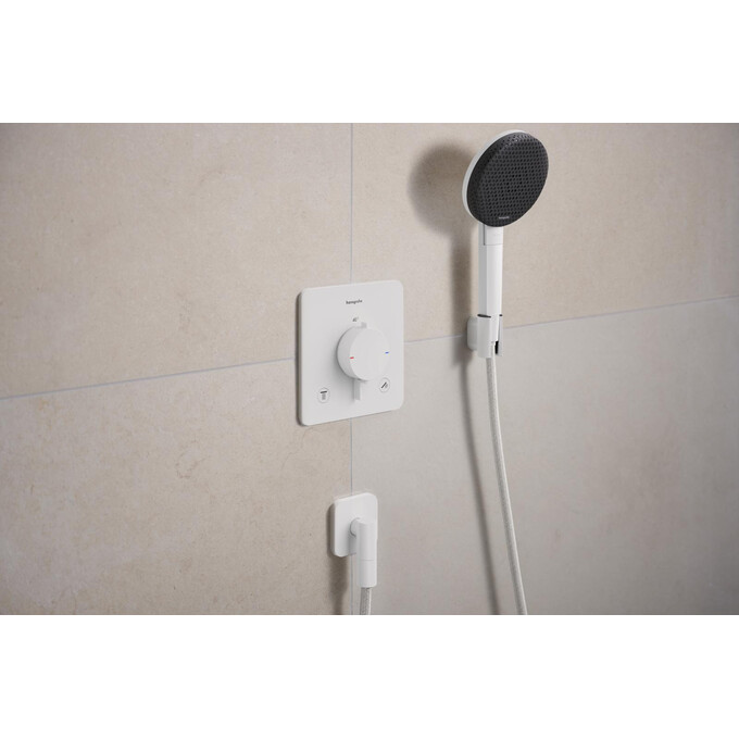 Внешняя часть смесителя скрытого монтажа с термостатом для ванны Hansgrohe Ecostat Comfort Q Matt White 33713700 (белая матовая), Цвет производителя: белый матовый, фото 2