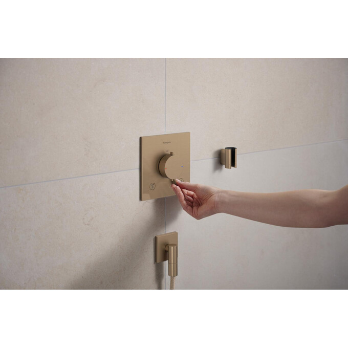 Внешняя часть смесителя скрытого монтажа с термостатом для ванны Hansgrohe Ecostat Comfort E Brushed Bronze 33711140 (брашированная бронза), Цвет производителя: брашированная бронза, фото 2