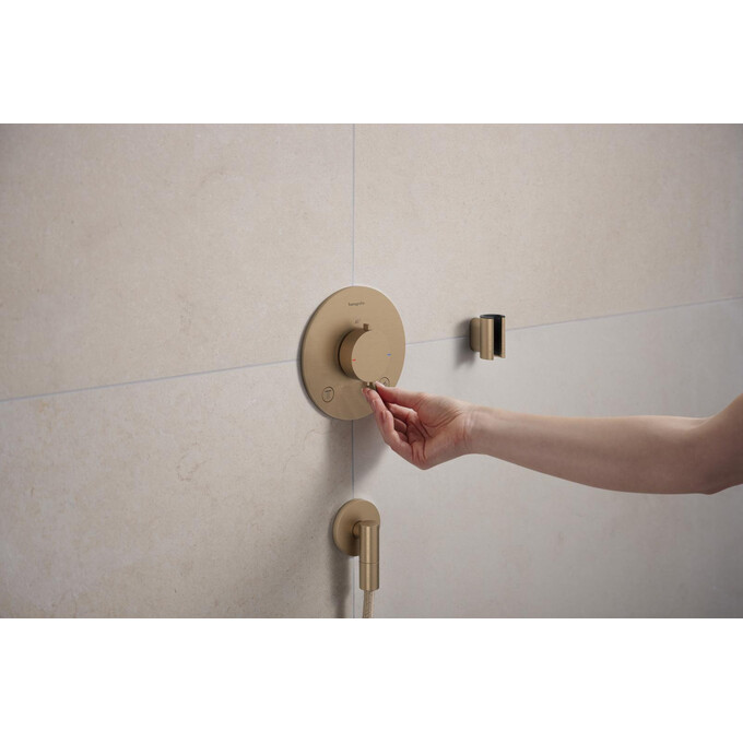 Внешняя часть смесителя скрытого монтажа с термостатом для ванны Hansgrohe Ecostat Comfort S Brushed Bronze 33715140 (брашированная бронза), Цвет производителя: брашированная бронза, фото 2