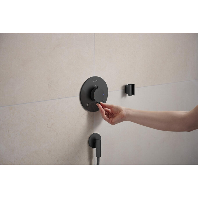 Подключение для душевого шланга Hansgrohe Fixfit FIine S Brushed Black Chrome 28882340 (брашированный черный хром), Цвет производителя: брашированный черный хром, фото 2