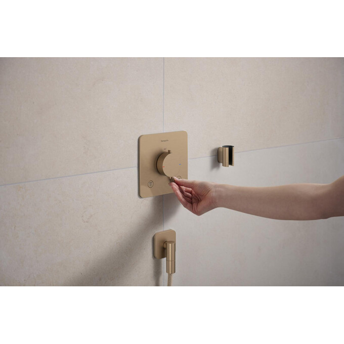 Внешняя часть смесителя скрытого монтажа с термостатом для ванны Hansgrohe Ecostat Comfort Q Brushed Bronze 33713140 (брашированная бронза), Цвет производителя: брашированная бронза, фото 2