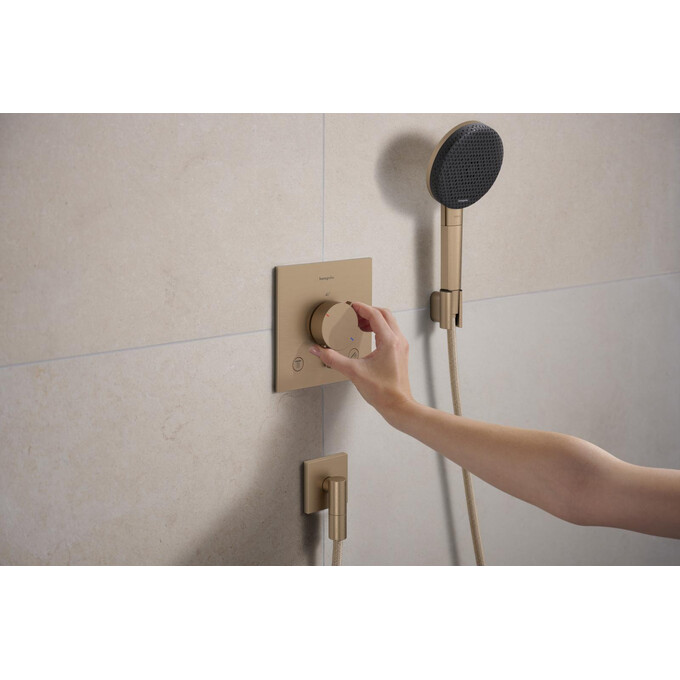 Внешняя часть смесителя скрытого монтажа с термостатом для ванны Hansgrohe Ecostat Comfort E Brushed Bronze 33711140 (брашированная бронза), Цвет производителя: брашированная бронза, фото 3
