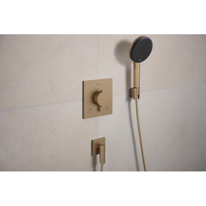 Внешняя часть смесителя скрытого монтажа с термостатом для ванны Hansgrohe Ecostat Comfort E Brushed Bronze 33711140 (брашированная бронза), Цвет производителя: брашированная бронза, фото 5