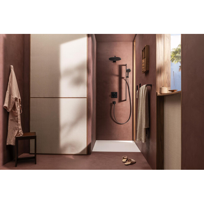 Внешняя часть смесителя скрытого монтажа с термостатом для ванны Hansgrohe Ecostat Comfort E Matt Black 33711670 (черная матовая), Цвет производителя: черный матовый, фото 4