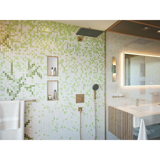 Внешняя часть смесителя скрытого монтажа с термостатом для ванны Hansgrohe Ecostat Comfort E Brushed Bronze 33711140 (брашированная бронза), Цвет производителя: брашированная бронза, фото 4