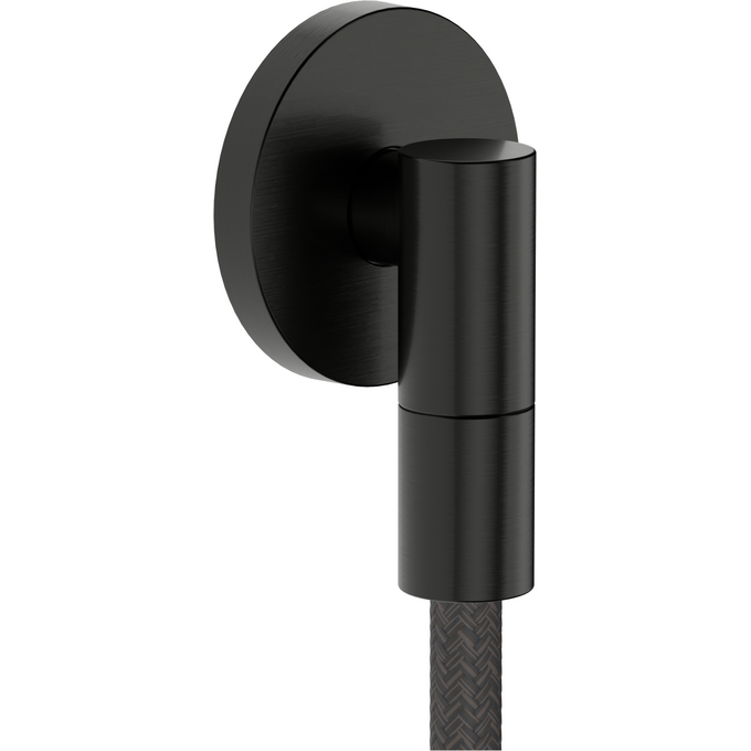 Подключение для душевого шланга Hansgrohe Fixfit FIine S Brushed Black Chrome 28882340 (брашированный черный хром), Цвет производителя: брашированный черный хром, фото 