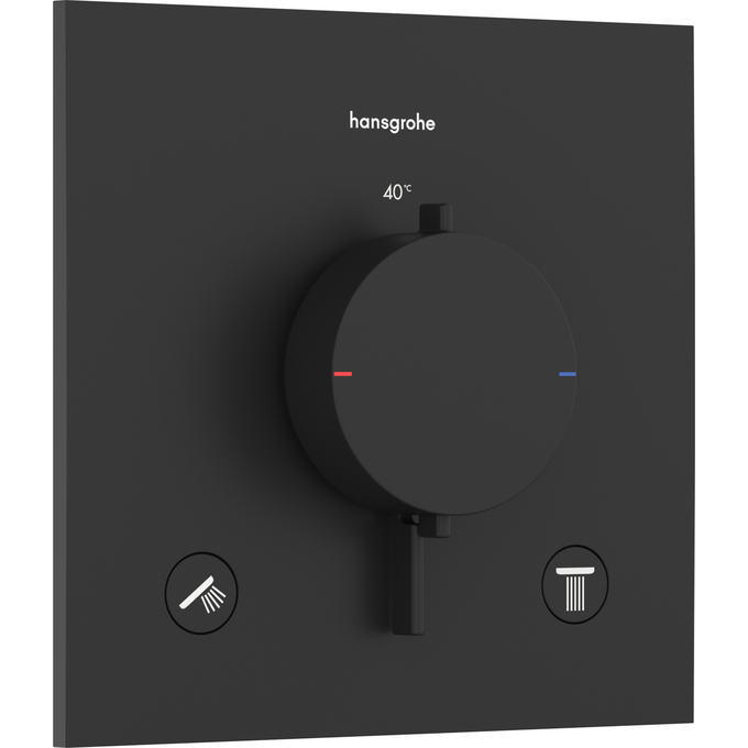 Внешняя часть смесителя скрытого монтажа с термостатом для ванны Hansgrohe Ecostat Comfort E Matt Black 33711670 (черная матовая), Цвет производителя: черный матовый, фото 