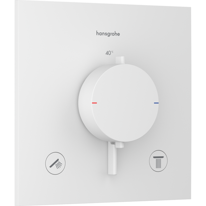 Внешняя часть смесителя скрытого монтажа с термостатом для ванны Hansgrohe Ecostat Comfort E Matt White 33711700 (белая матовая), Цвет производителя: белый матовый, фото 