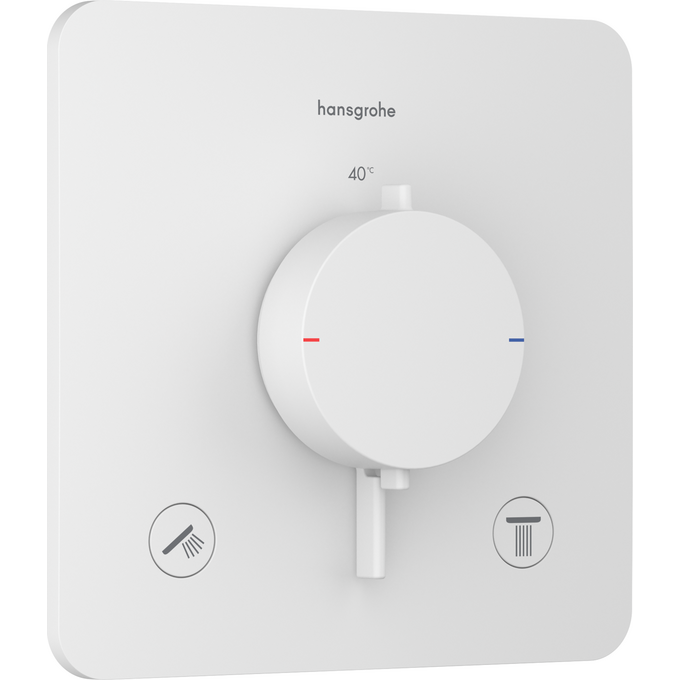 Внешняя часть смесителя скрытого монтажа с термостатом для ванны Hansgrohe Ecostat Comfort Q Matt White 33713700 (белая матовая), Цвет производителя: белый матовый, фото 