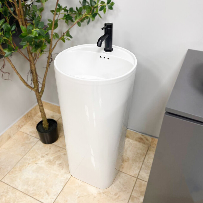 Умивальник VBI Marsala White VBI-019010 (42 см, білий глянсовий, підлоговий), фото 