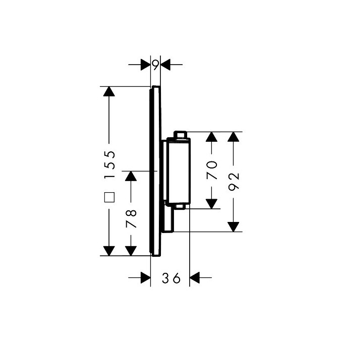 Внешняя часть смесителя скрытого монтажа с термостатом для ванны Hansgrohe Ecostat Comfort E Polished Gold Optic 33711990 (золото), Цвет производителя: золото, фото 4