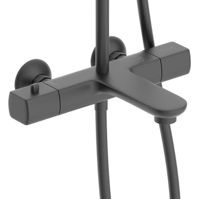 Душевая система с термостатом Imprese Bilovec t048B00910SR (черная матовая, с изливом), Цвет производителя: черный матовый, фото 2