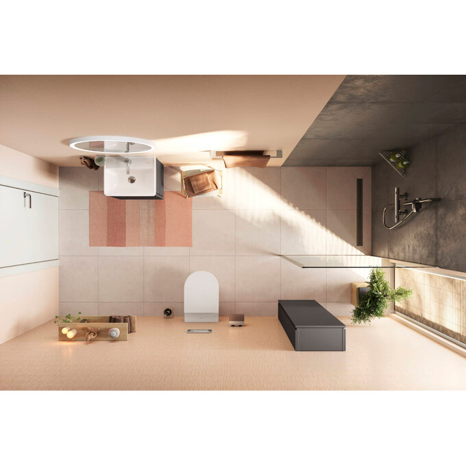 Зеркало для ванной комнаты Hansgrohe Xarita Lite S Matt White 54979700 (70x70 см, белое матовое, с LED-подсветкой, антизапотеванием и диммером), Доступные размеры: 70 x 70, Цвет производителя: белый матовый, фото 8