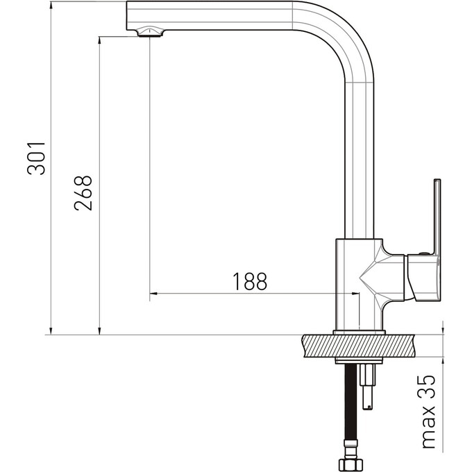 Смеситель для кухни Volle Sota De La Noche 1538.110104 (черный матовый), Цвет производителя: черный матовый, фото 2