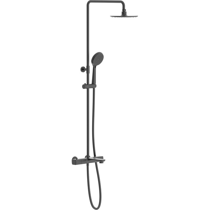 Душевая система с термостатом Imprese Bilovec t048B00910SR (черная матовая, с изливом), Цвет производителя: черный матовый, фото 