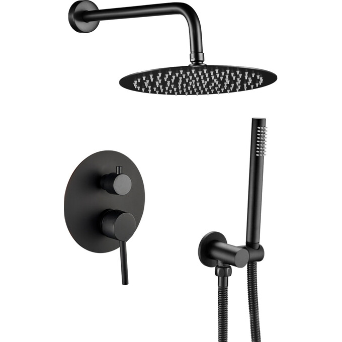 Душова система VBI Milano Black VBI-050109BL (чорна, прихованого монтажу), Колір виробника: чорний, фото 