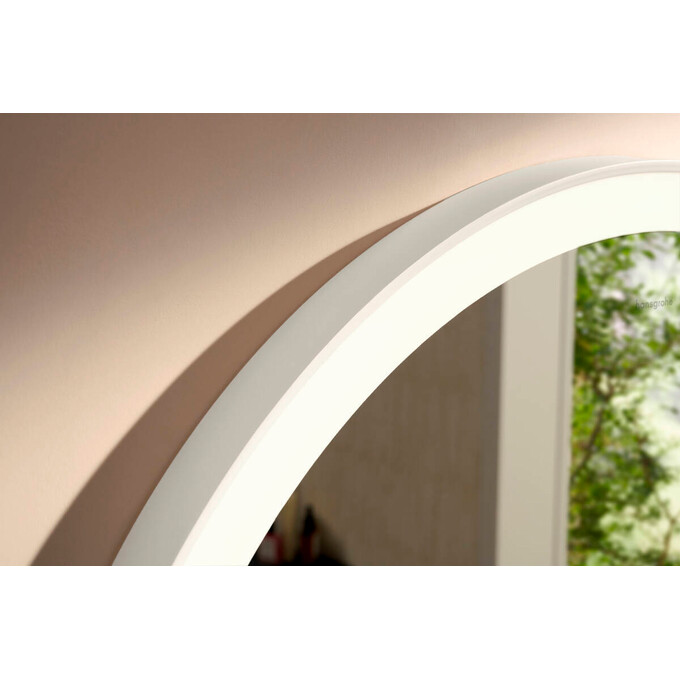 Зеркало для ванной комнаты Hansgrohe Xarita Lite S Matt White 54979700 (70x70 см, белое матовое, с LED-подсветкой, антизапотеванием и диммером), Доступные размеры: 70 x 70, Цвет производителя: белый матовый, фото 4