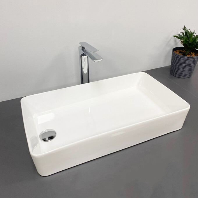 Умивальник VBI Velletri M White VBI-015901 (61x33 см, білий глянсовий), Доступні розміри: 61 x 33, Колір виробника: білий глянець, фото 