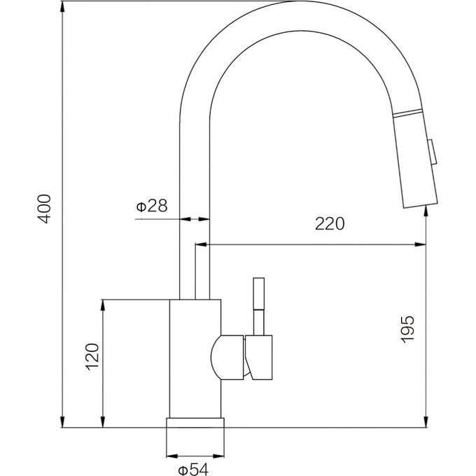 Змішувач для кухні VBI Flusso Black VBI-055000BL (чорний, з висувною лійкою), Колір виробника: чорний, фото , изображение 2