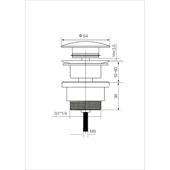 Донний клапан VBI Brushed Gold VBI-059000BG (брашоване золото, універсальний), Колір виробника: золото брошене (матове), фото , изображение 2