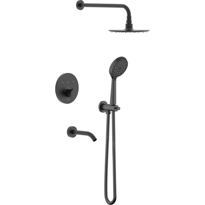 Душевая система с термостатом Imprese Kucera Click t04803410SBC (черная матовая, скрытого монтажа, с изливом), Цвет производителя: черный матовый, фото 