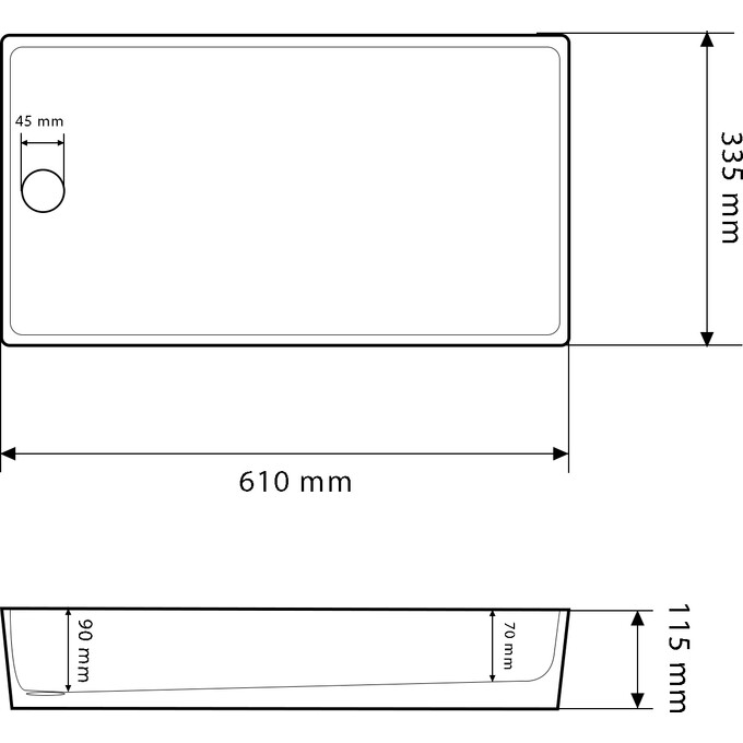 Умивальник VBI Velletri M White VBI-015901 (61x33 см, білий глянсовий), Доступні розміри: 61 x 33, Колір виробника: білий глянець, фото , изображение 5