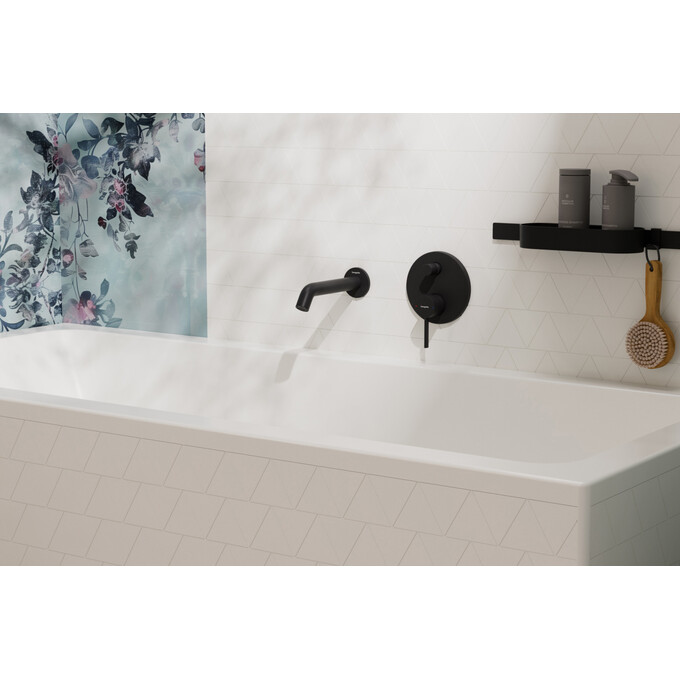 Излив для ванны Hansgrohe Tecturis S Matt Black 73411670 (черный матовый, 21 см, скрытого монтажа), Цвет производителя: черный матовый, фото 2