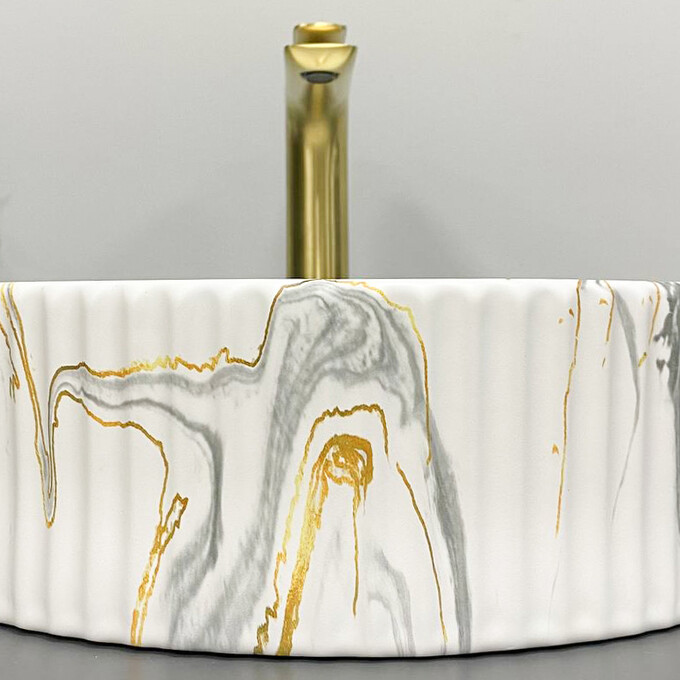 Умивальник VBI Brindisi Stain Matt VBI-014101 (40x40 см, мармур матовий, чаша), фото , изображение 4