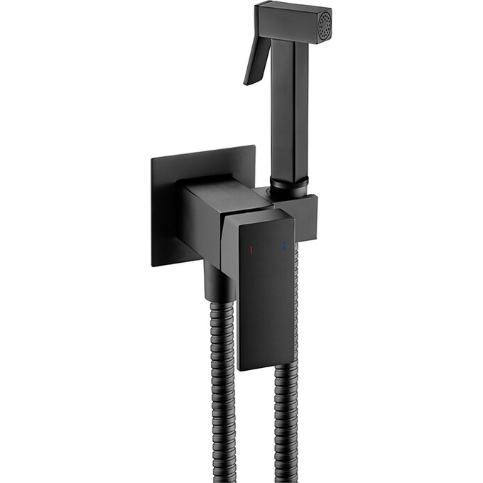 Гігієнічний душ із змішувачем VBI Loreno Black VBI-050205BL (чорний, прихованого монтажу), Колір виробника: чорний, фото 